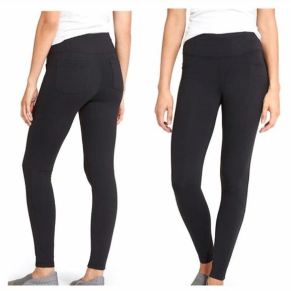 Athleta Metro Leggings Black Pants with Front and Rear Pockets - Small - Picture 1 of 16